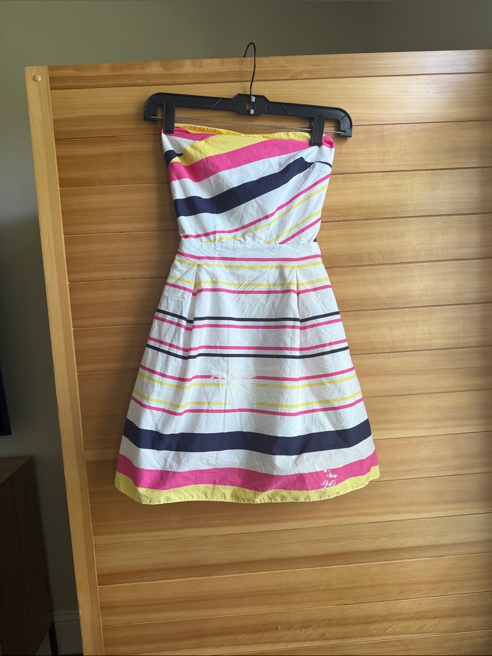 Lilly Pulitzer White Dress with Pink, Yellow & Navy Stripes